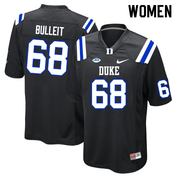 Women #68 Clark Bulleit Duke Blue Devils College Football Jerseys Sale-Black